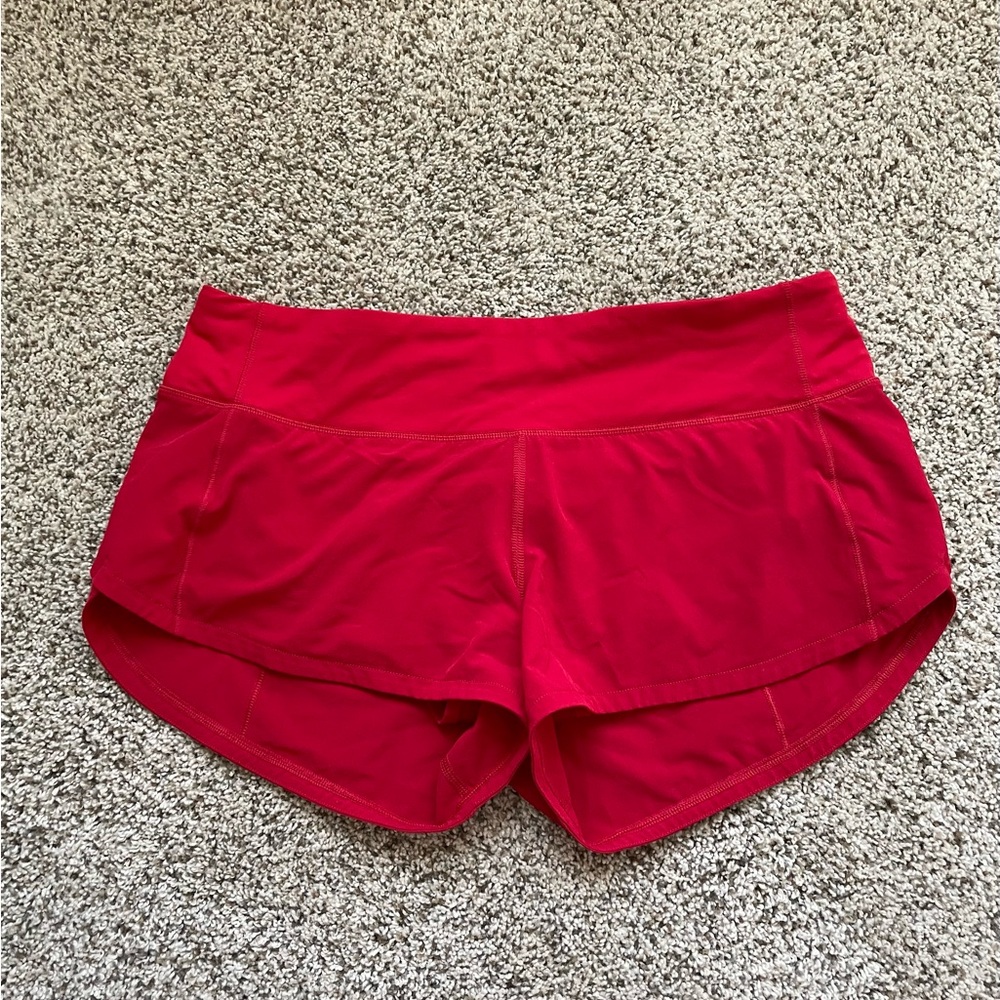 lululemon athletica Vibrant Red Athletic Shorts